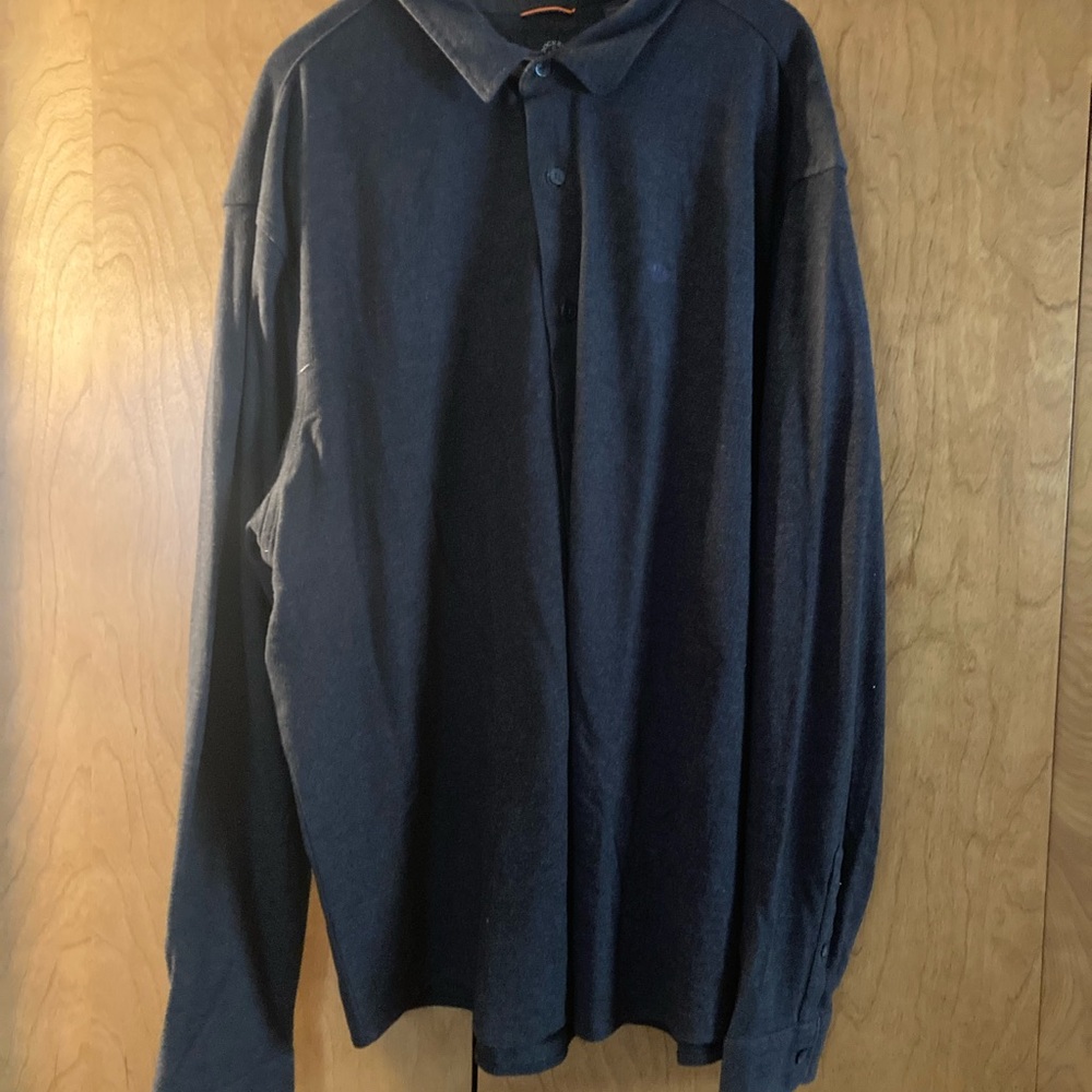 Dockers Gray Casual Button Down Shirt Relaxed Fit